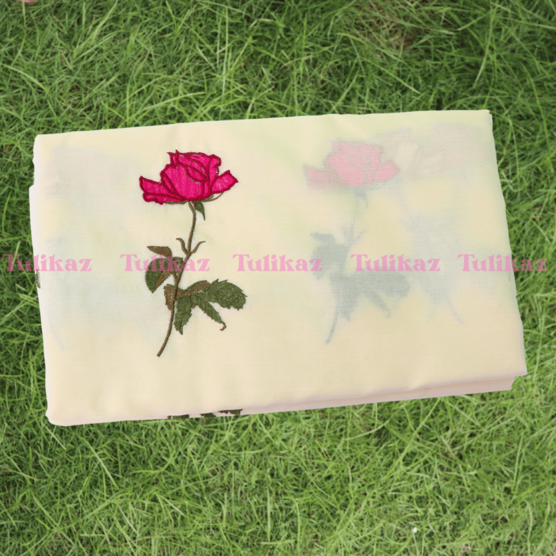 Rani Golap (Elegant Rose Embroidered Tangail Silk Saree) - Image 2