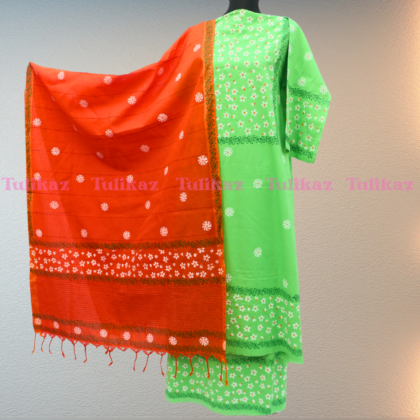 Shiulimala(Comfortable Block Print 3-Piece Set)